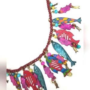 VINTAGE | Multicolor Fish Necklace